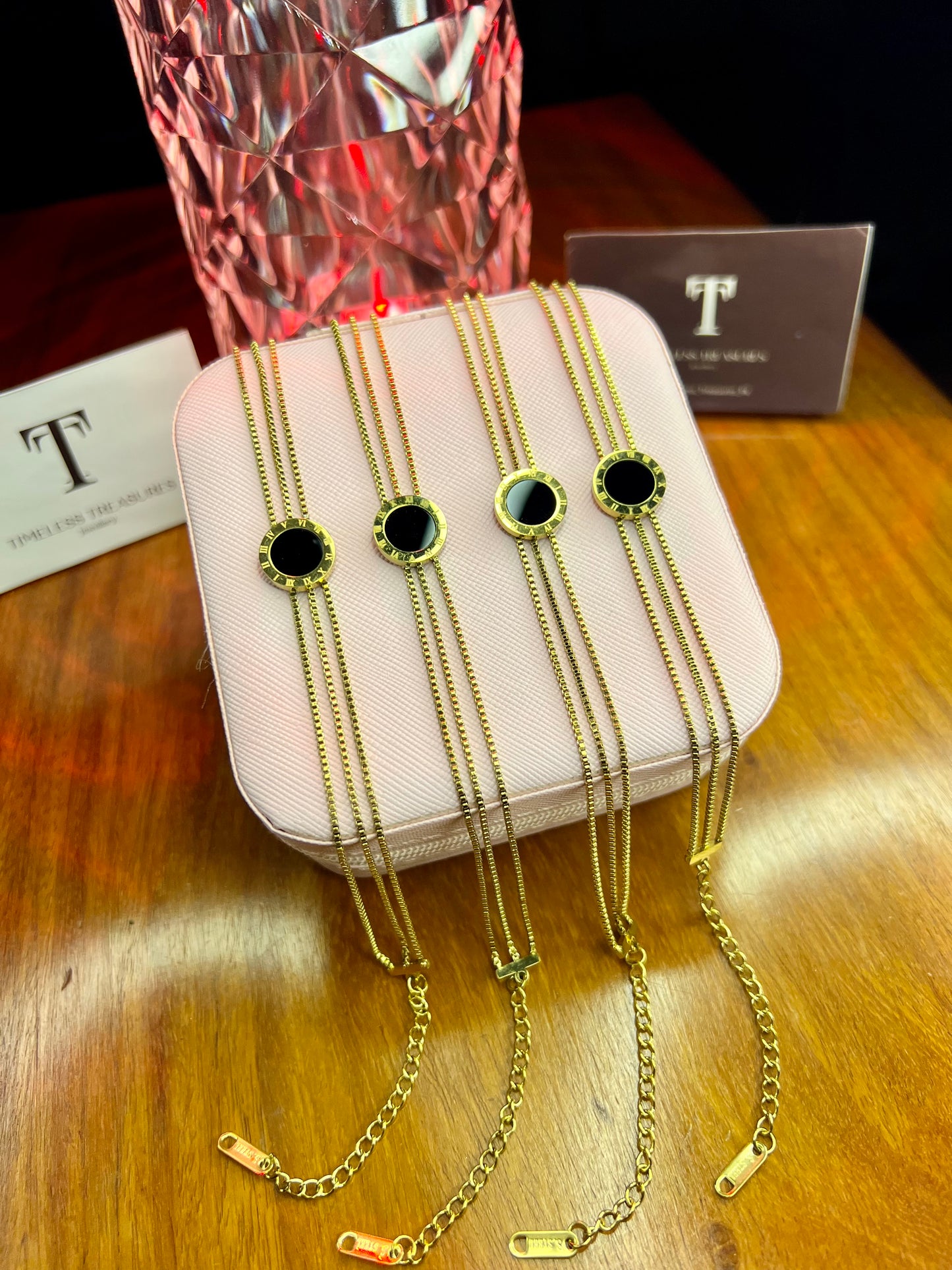 Premium Quality Stainless Steel 18k Triple Layer Roman Bracelet