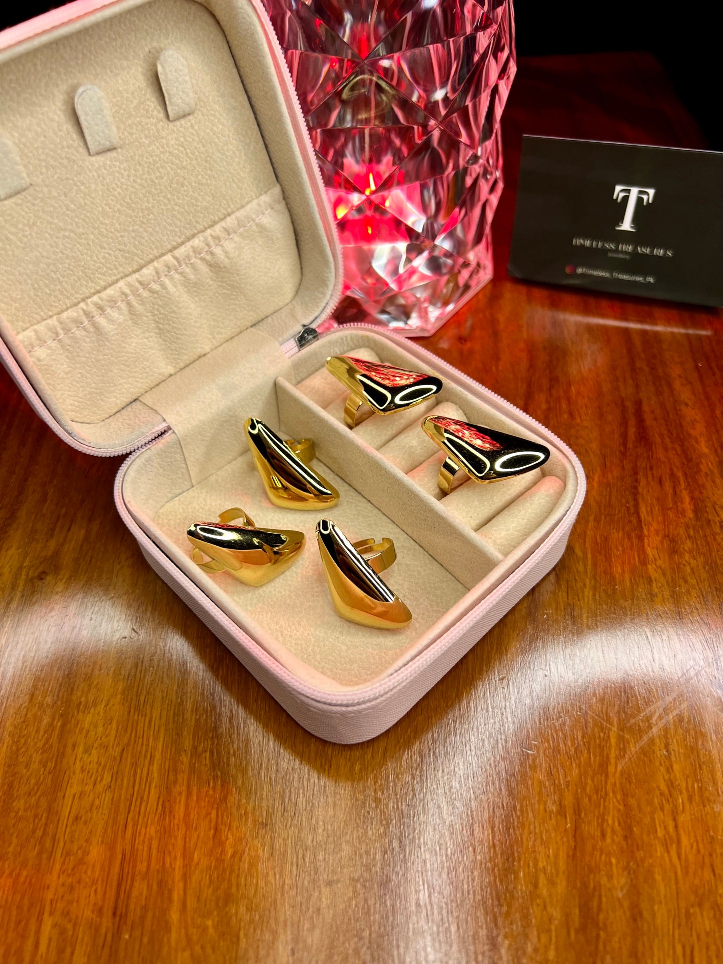 Premium Quality Stainless Steel 18k Plain Arora Ring