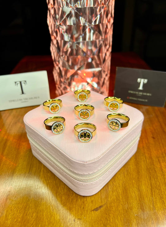 Premium Quality Stainless Steel 18k Tory Classic Adjustable Ring