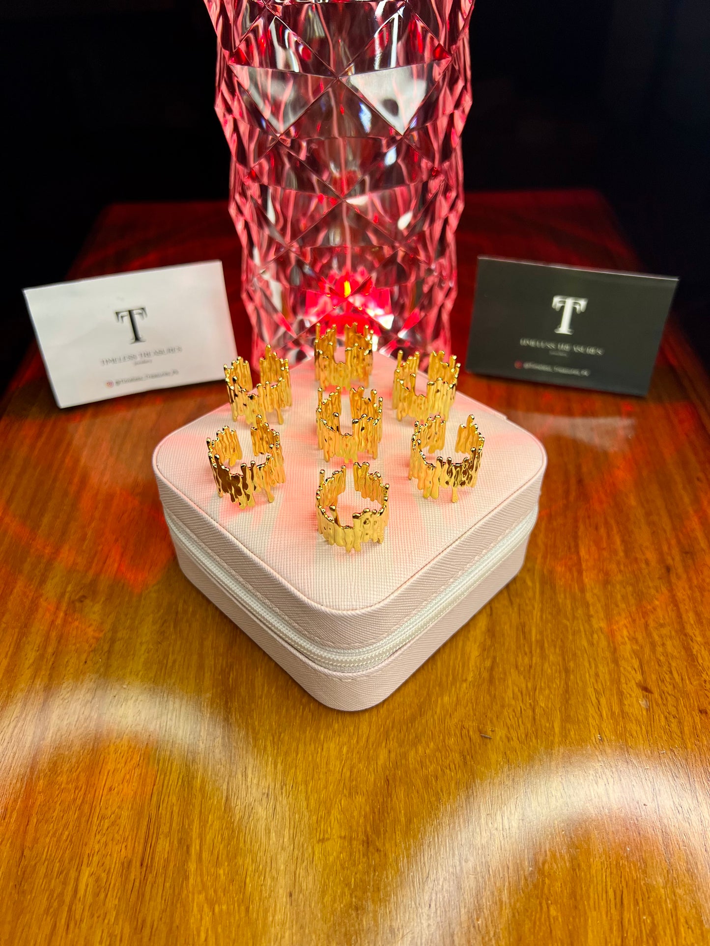 Premium Quality Stainless Steel 18k Auric Wave Gold Ring