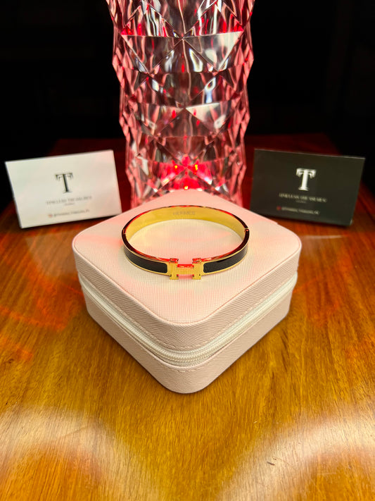 Premium Quality Stainless Steel 18k Black Hermes Handcuff