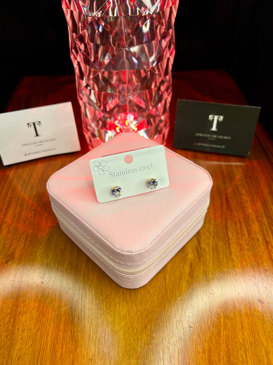 Premium Quality Stainless Steel 18k Diamond Heart Earrings