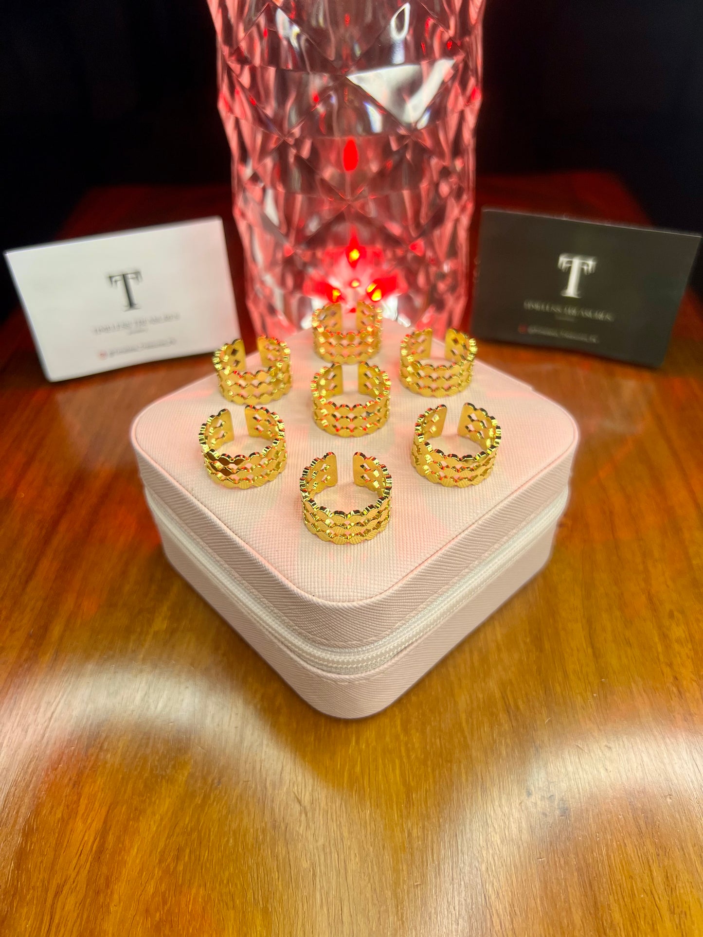 Premium Quality Stainless Steel 18k Textured Gold Ring