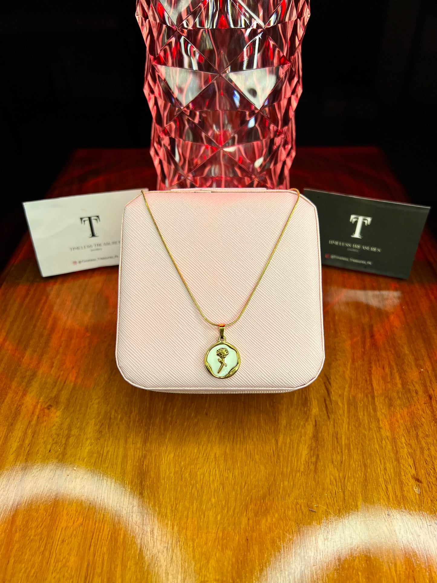 Premium Quality Stainless Steel 18k Rose Bloom Pendant