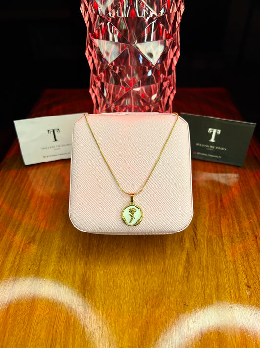 Premium Quality Stainless Steel 18k Rose Bloom Pendant