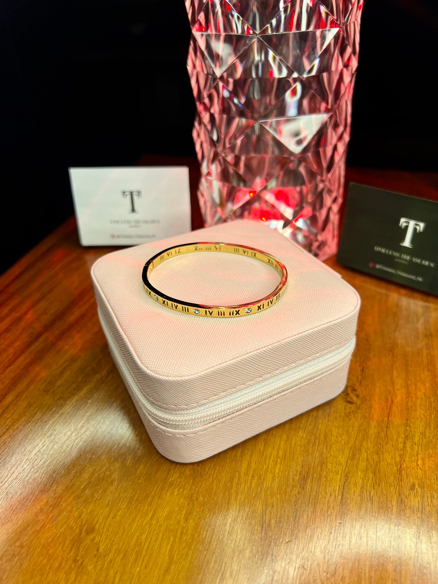 Premium Quality Stainless Steel 18k Roman Stone Handcuff Sleek Version