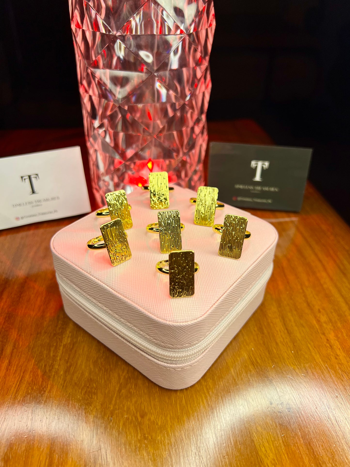 Premium Quality Stainless Steel 18k Textured Tag Ring