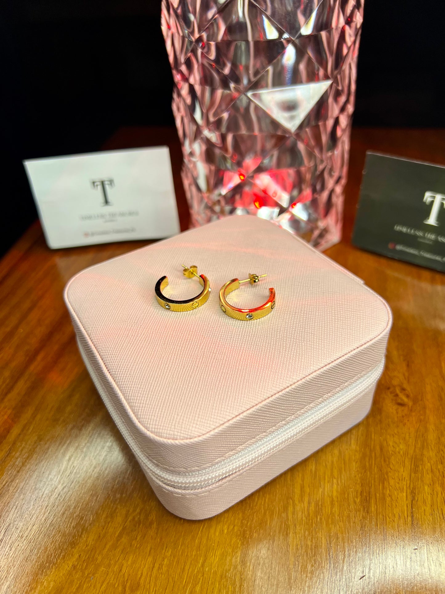 Premium Quality Stainless Steel 18k Cartier Stone Luxury Hoops