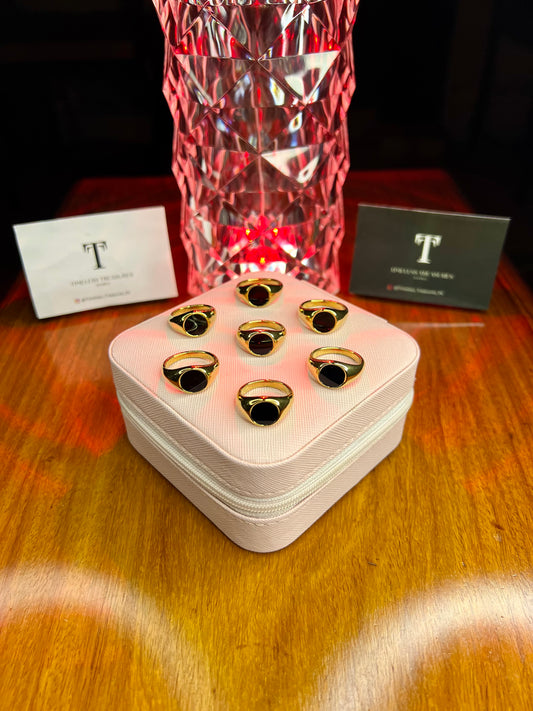 Premium Quality Stainless Steel 18k Onyx Signet Ring