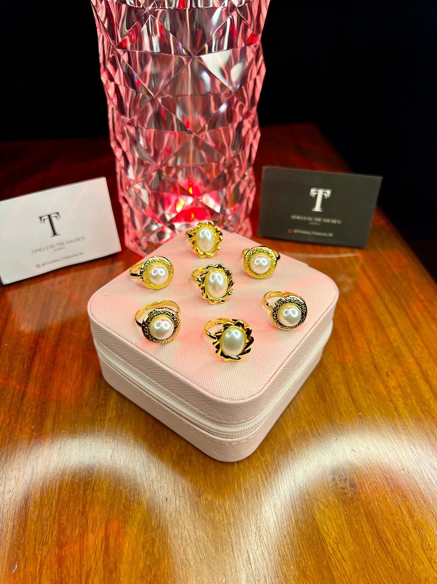 Premium Quality Stainless Steel 18k Pearl Whisper Ring