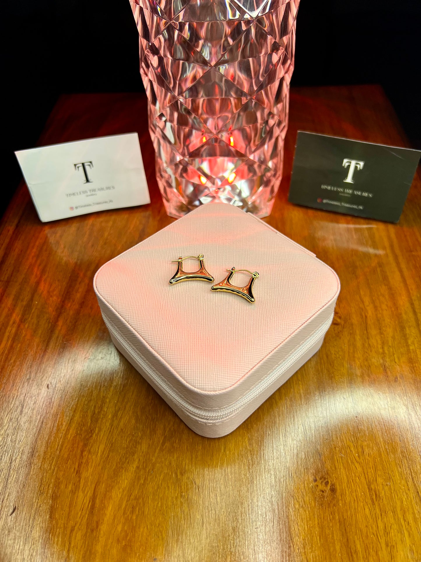 Premium Quality Stainless Steel 18k Square Gold Earrings