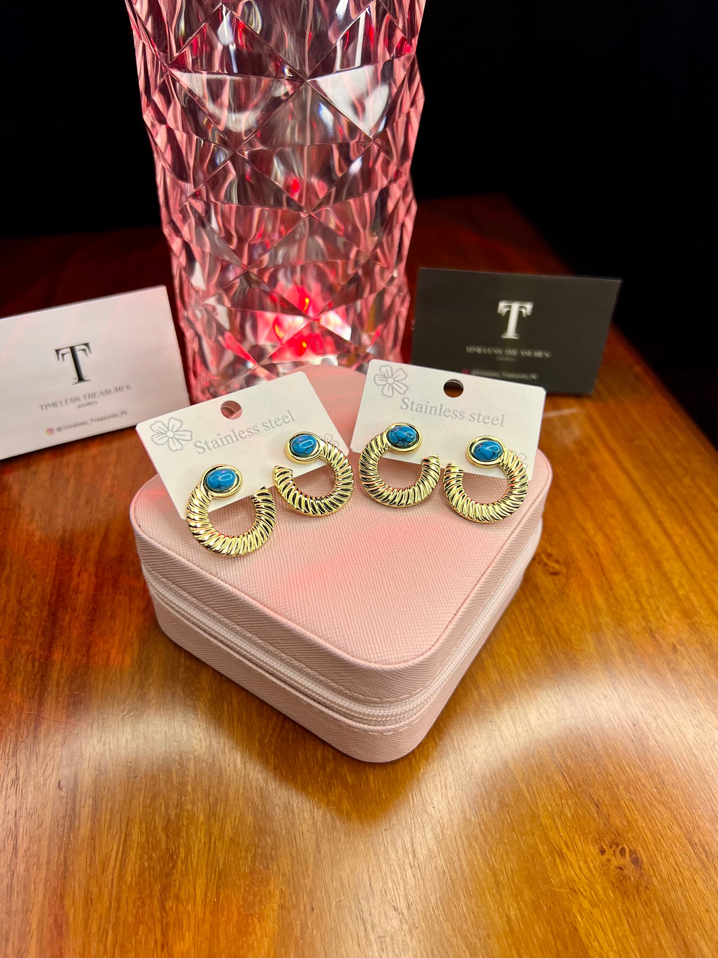 Premium Quality Stainless Steel 18k Feroza Earrings