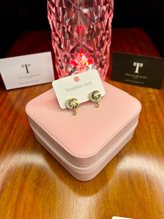 Premium Quality Stainless Steel 18k Gucci Zircon EarStuds