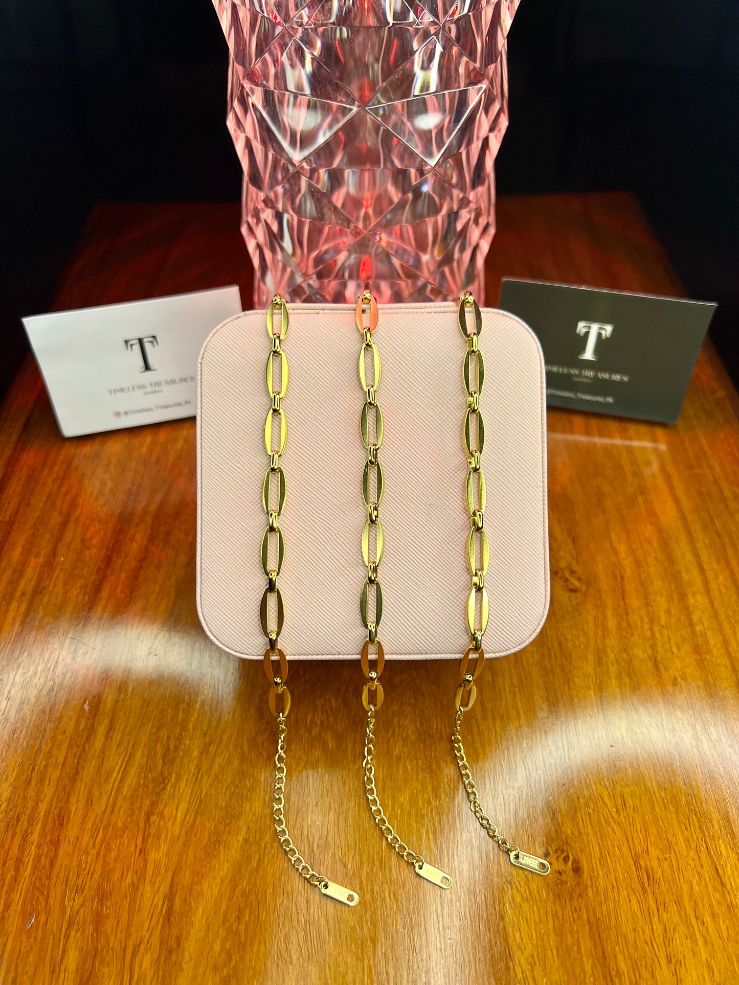 Premium Quality Stainless Steel 18k Link Chain Plain Bracelet