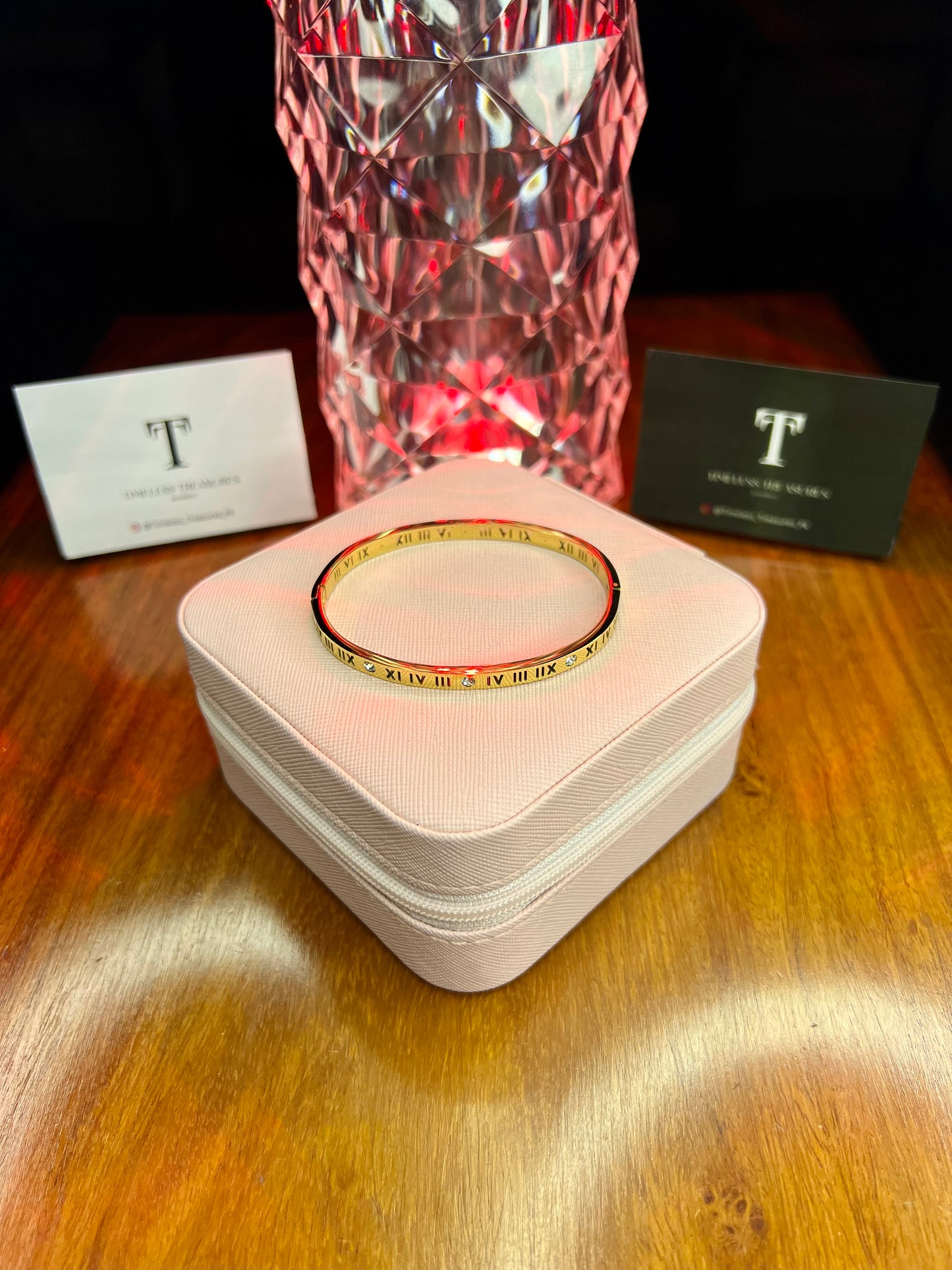 Premium Quality Stainless Steel 18k Roman Stone Handcuff Sleek Version