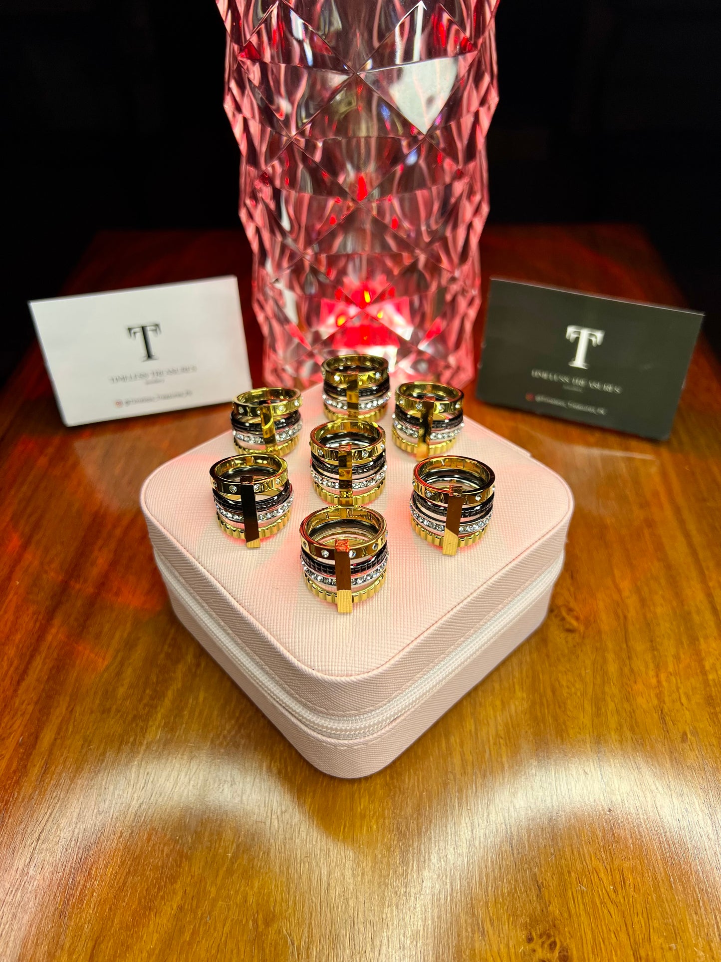 Premium Quality Stainless Steel 18k Four Layer Roman Ring