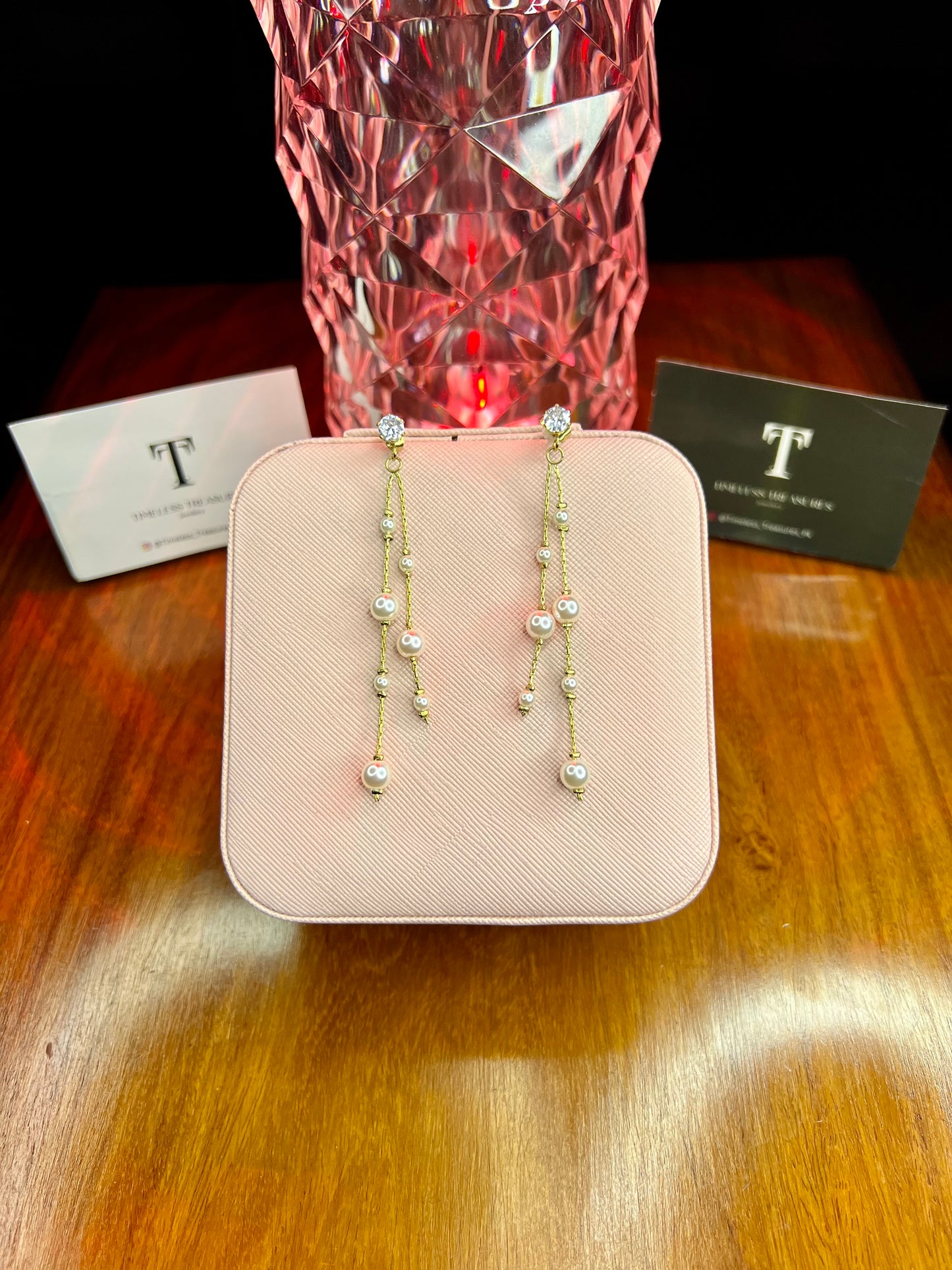 Premium Quality Stainless Steel 18k Pearl Drop Earrings