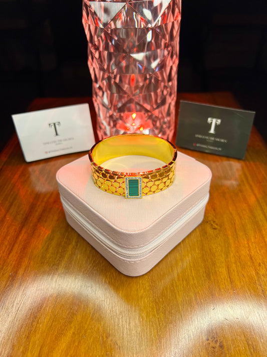 Premium Quality Stainless Steel 18k Green Tag Luxury Handcuff