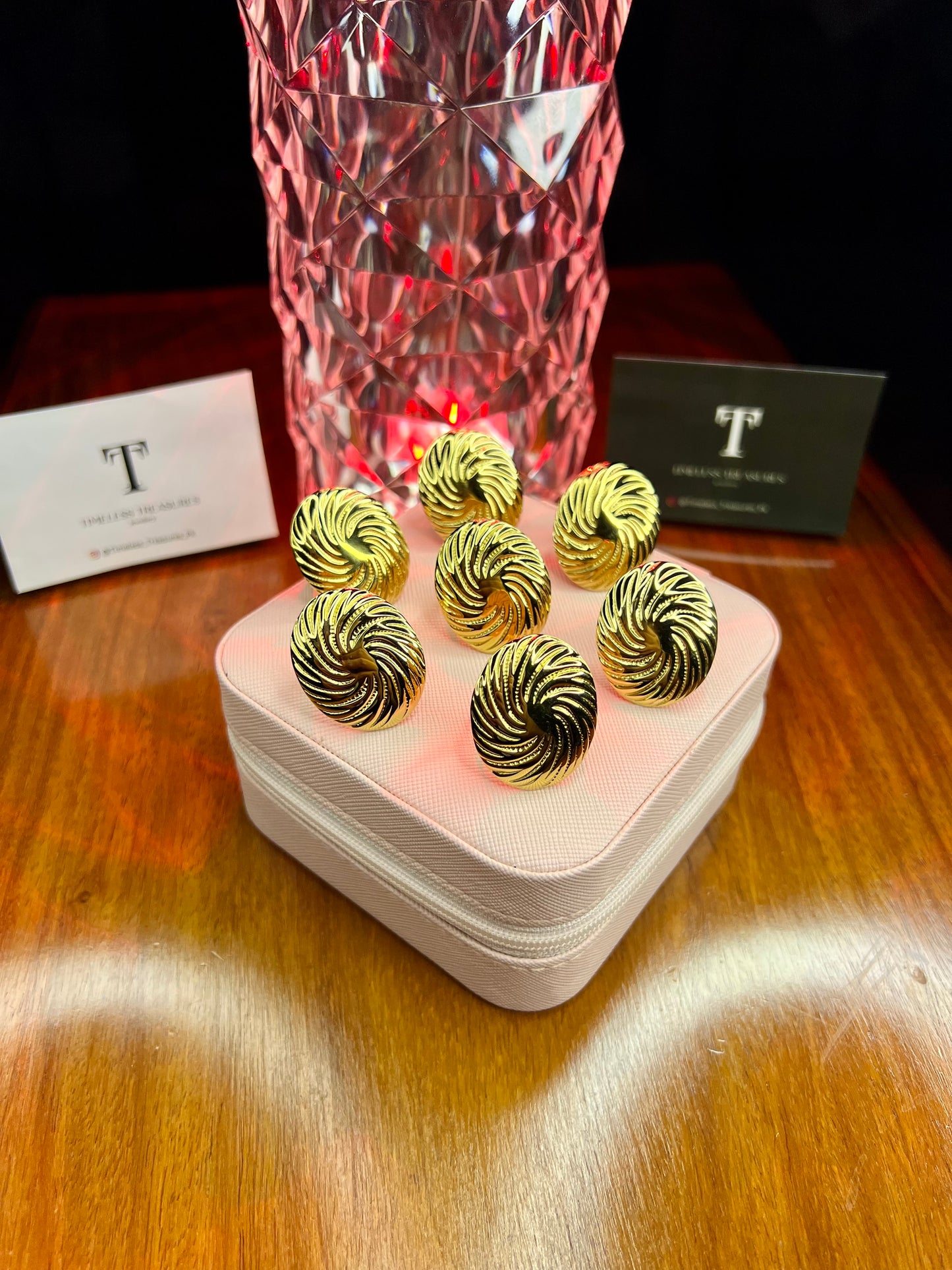 Premium Quality Stainless Steel 18k Textured Sphere Ring