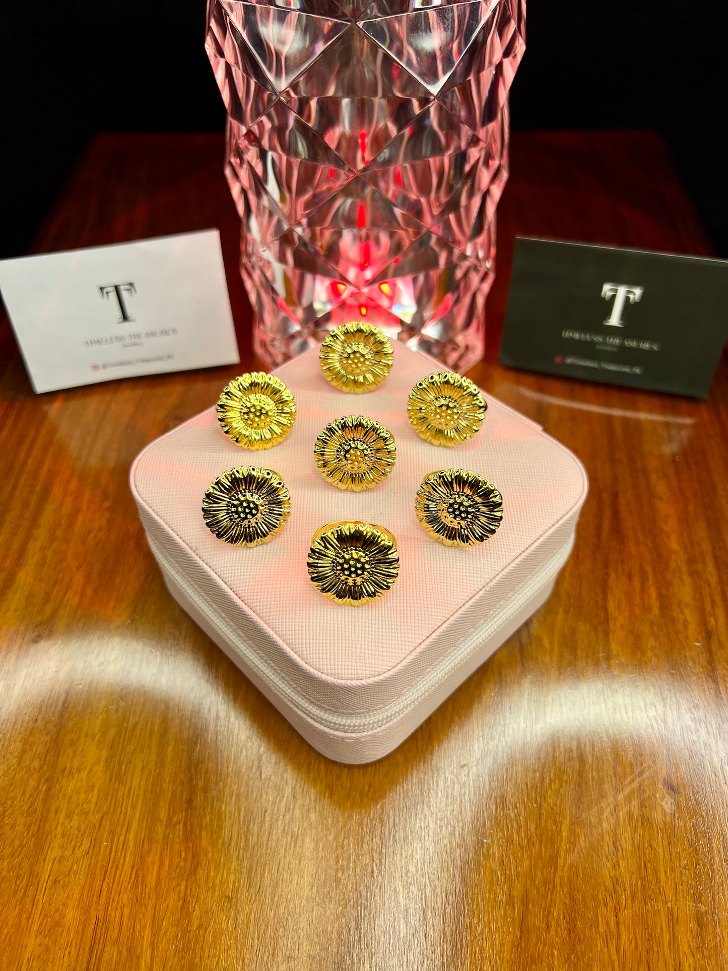 Premium Quality Stainless Steel 18k Sun Gold Ring