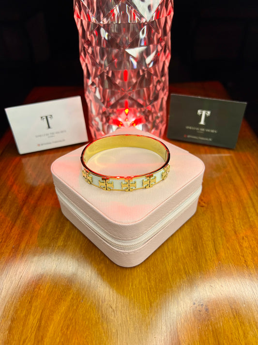 Premium Quality Stainless Steel 18k Tory White Handcuff