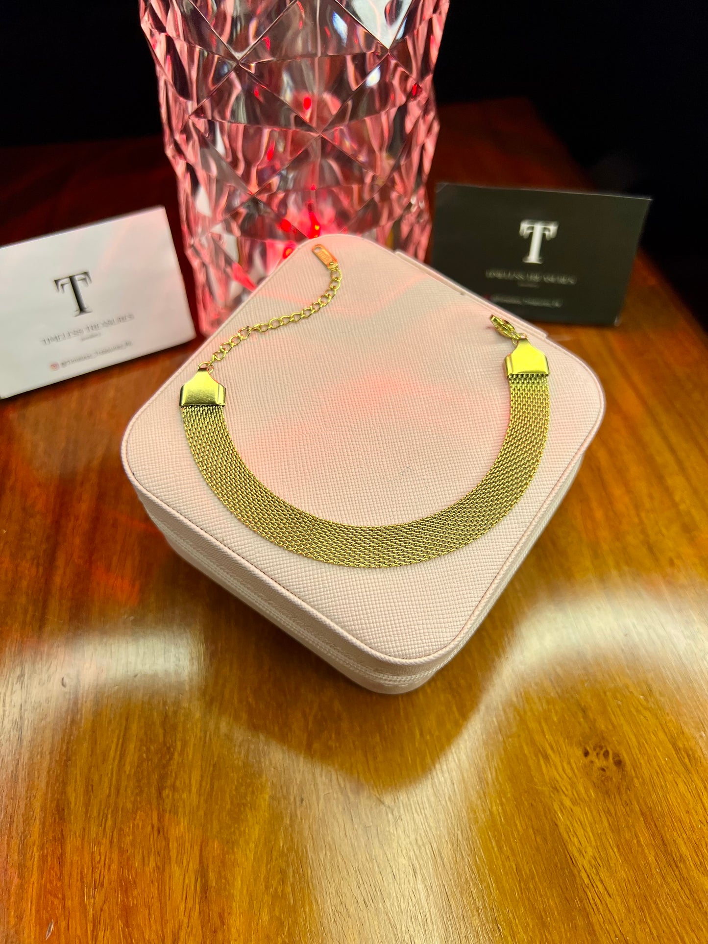 Premium Quality Stainless Steel 18k Mesh Bracelet Sleek n Wide Edition