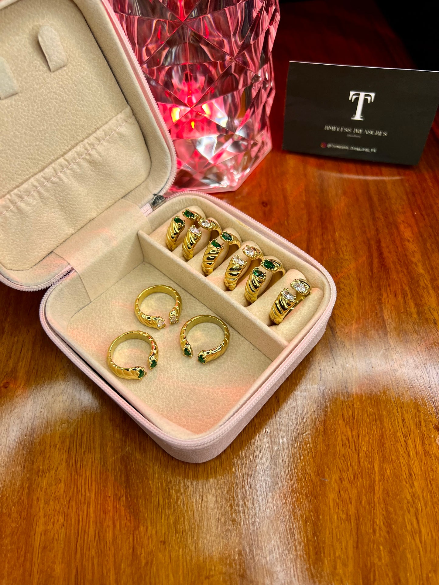 Premium Quality Stainless Steel 18k Starlight Stone Ring