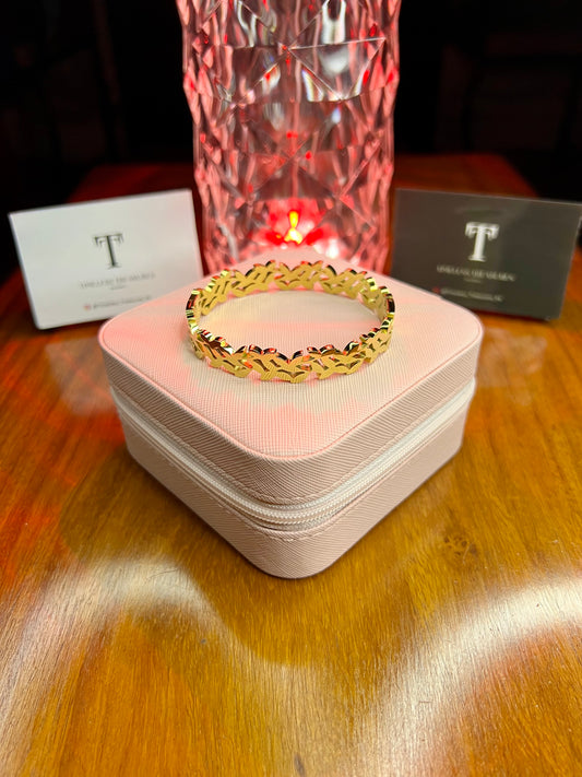 Premium Quality Stainless Steel 18k Branco Gold Handcuff