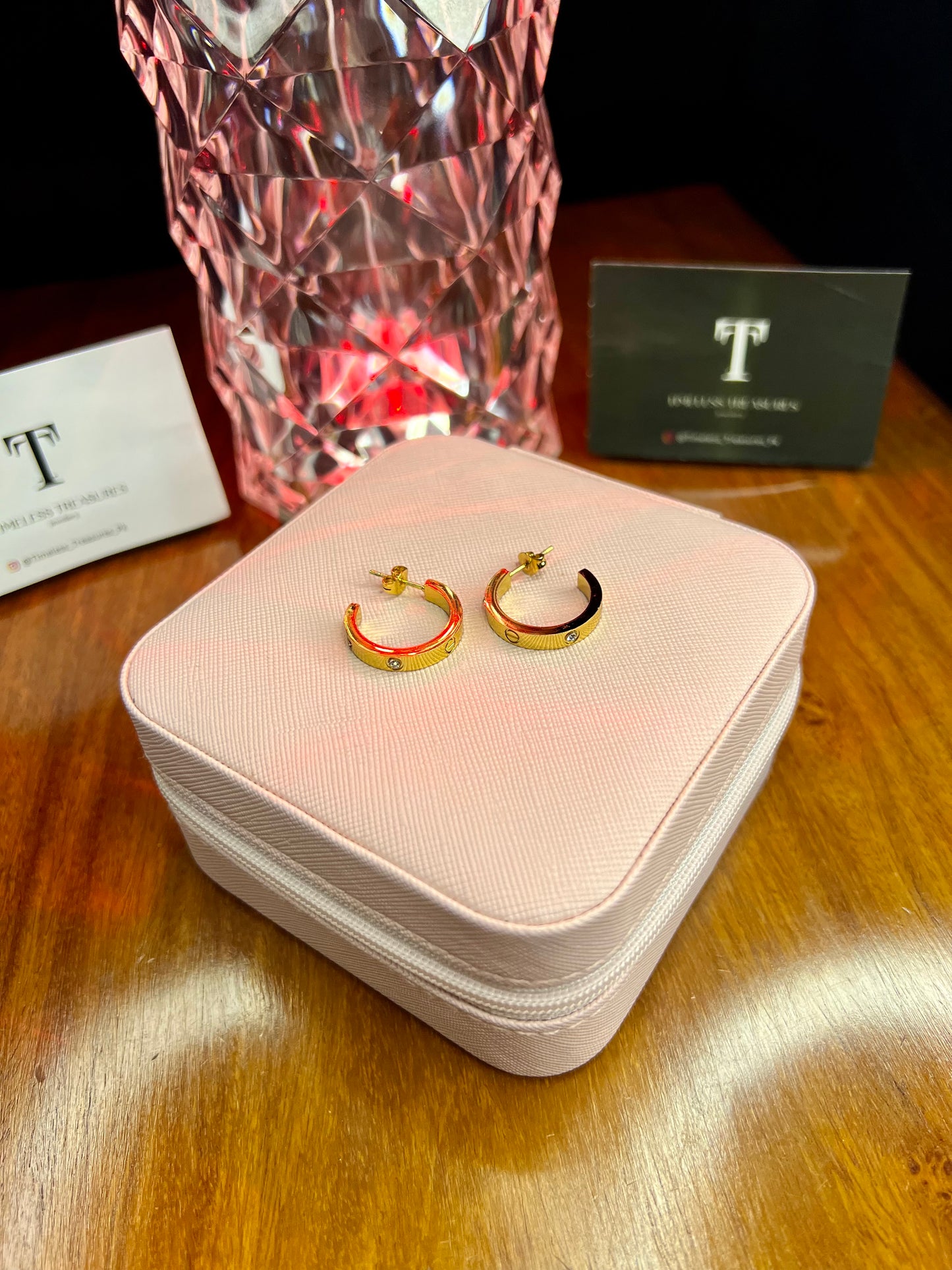 Premium Quality Stainless Steel 18k Cartier Stone Luxury Hoops