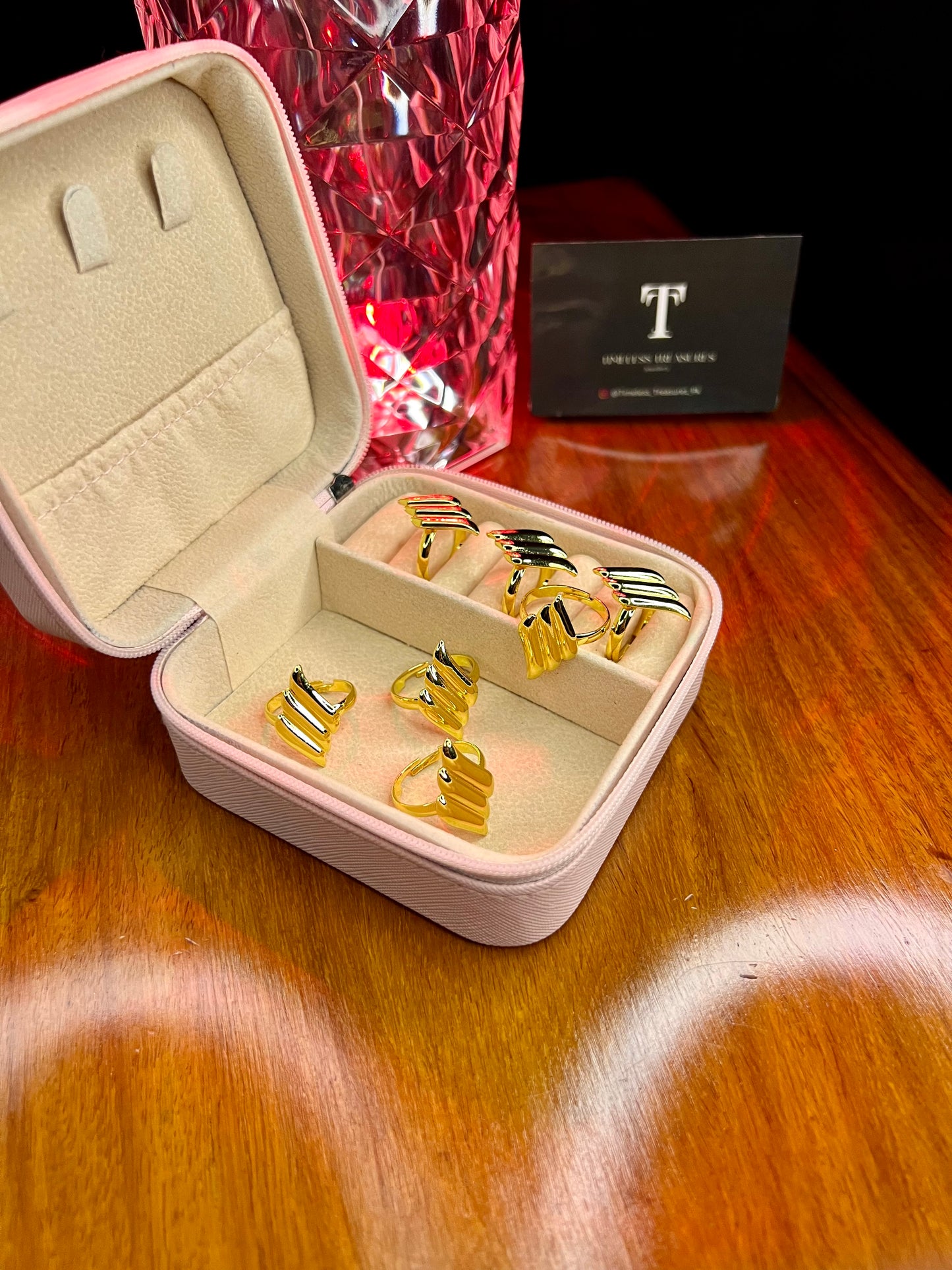 Premium Quality Stainless Steel 18k Radiant Wave Ring