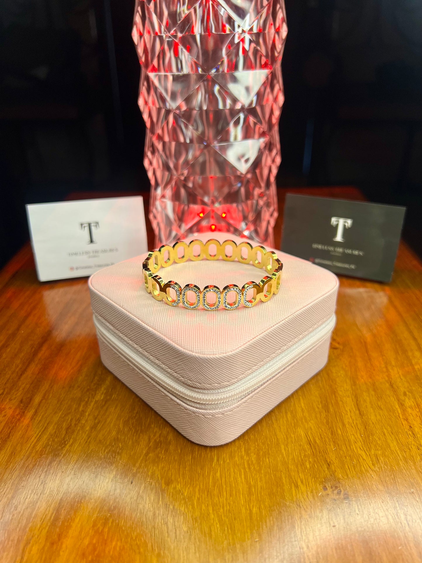 Premium Quality Stainless Steel 18k Luxury Zircon Handcuff