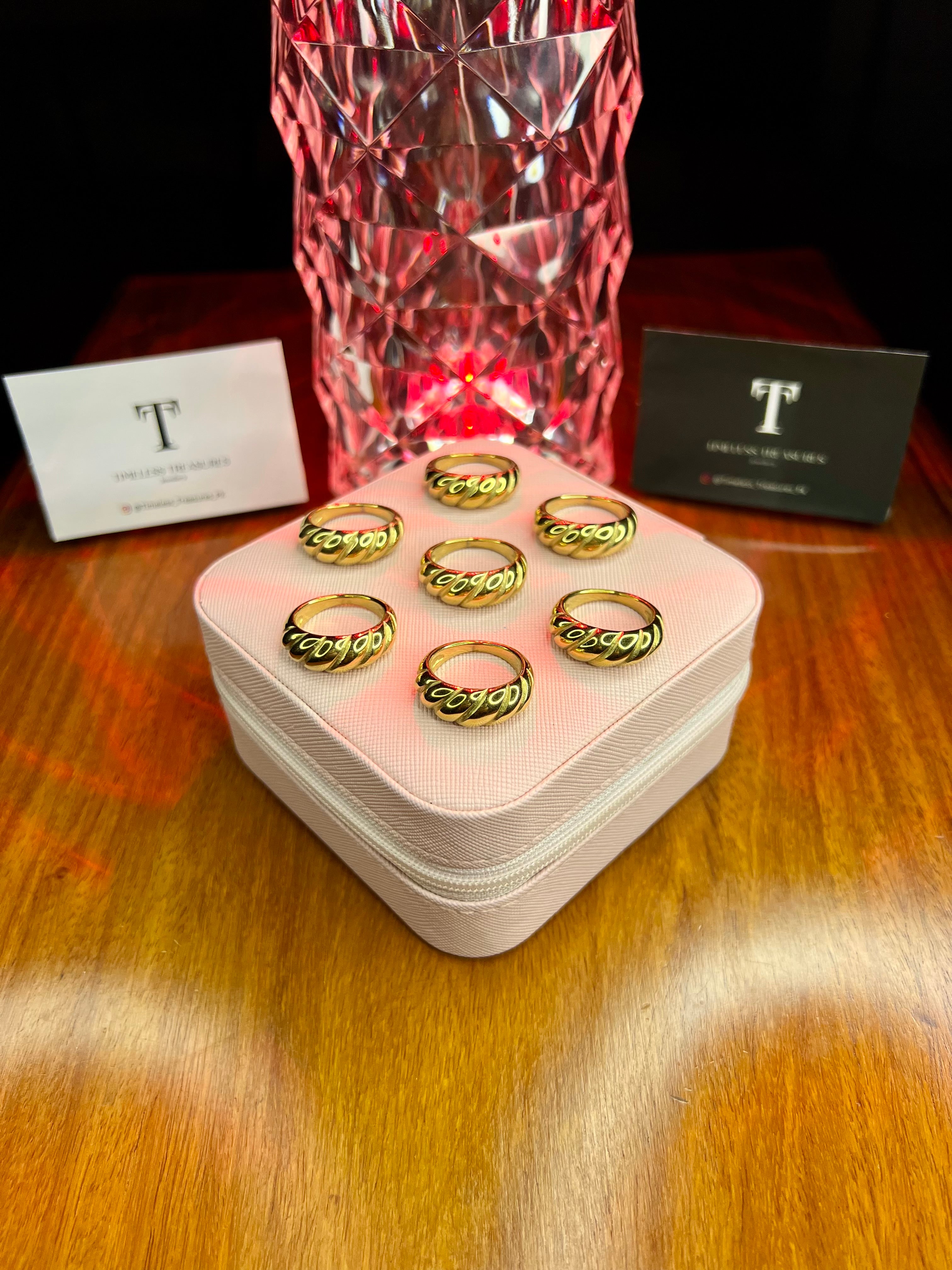 Premium Quality Stainless Steel 18k Croissant Ring – Timeless Treasure