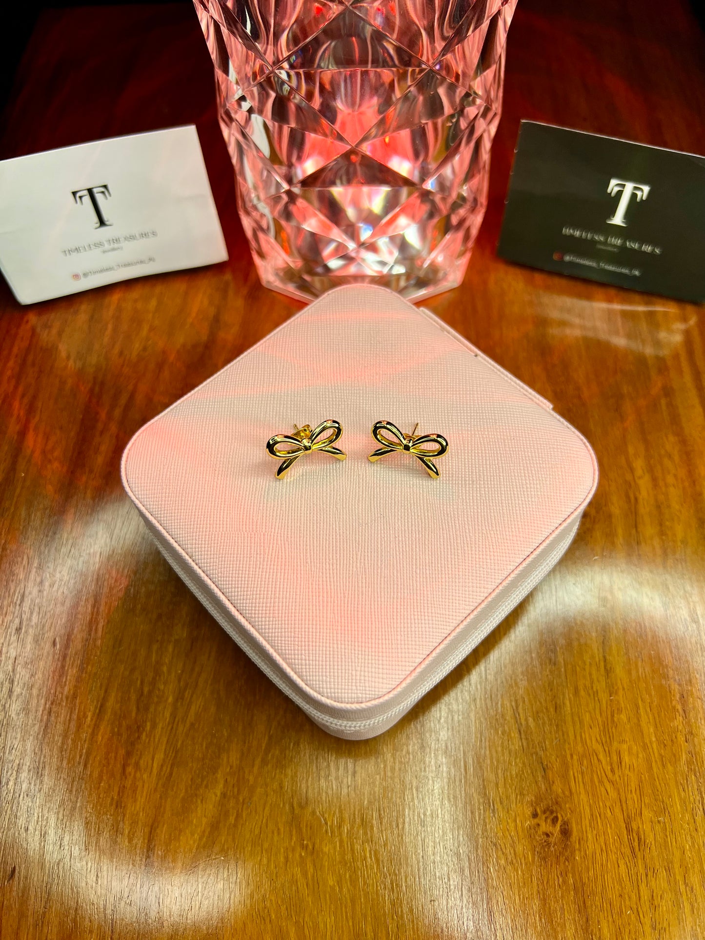 Premium Quality Stainless Steel 18k Bow Earrings