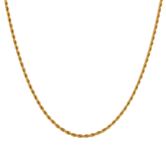 Premium Quality Stainless Steel 18k Sleek Rope Chain Necklace