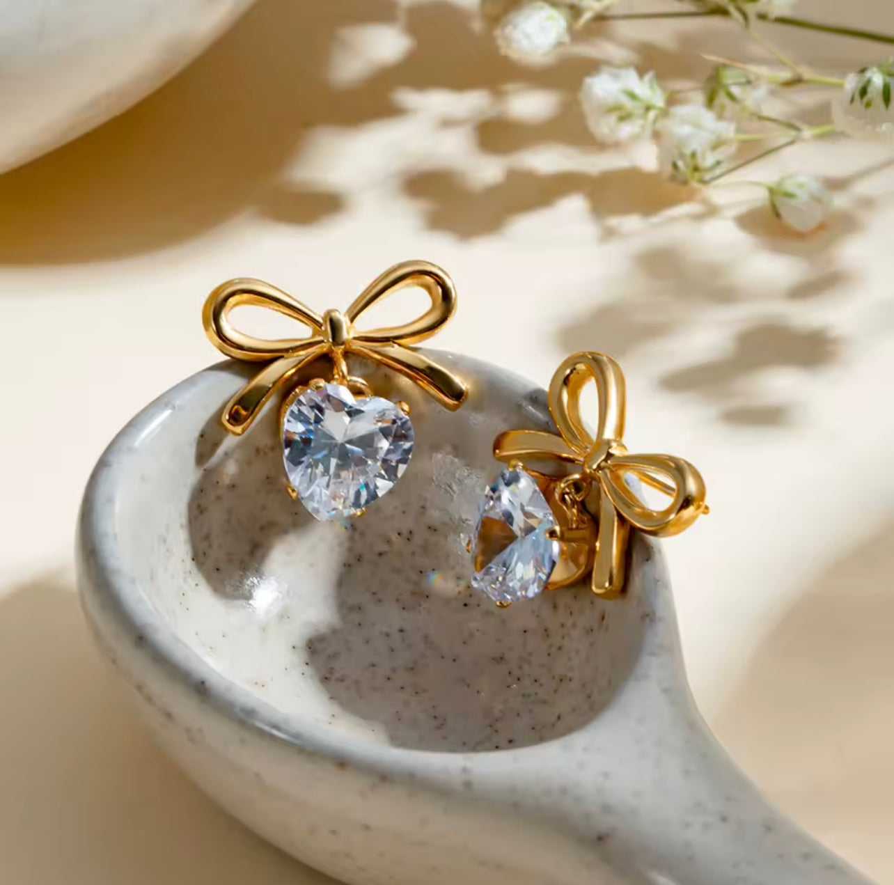 Premium Quality Stainless Steel 18k Lovelace Stone Earrings