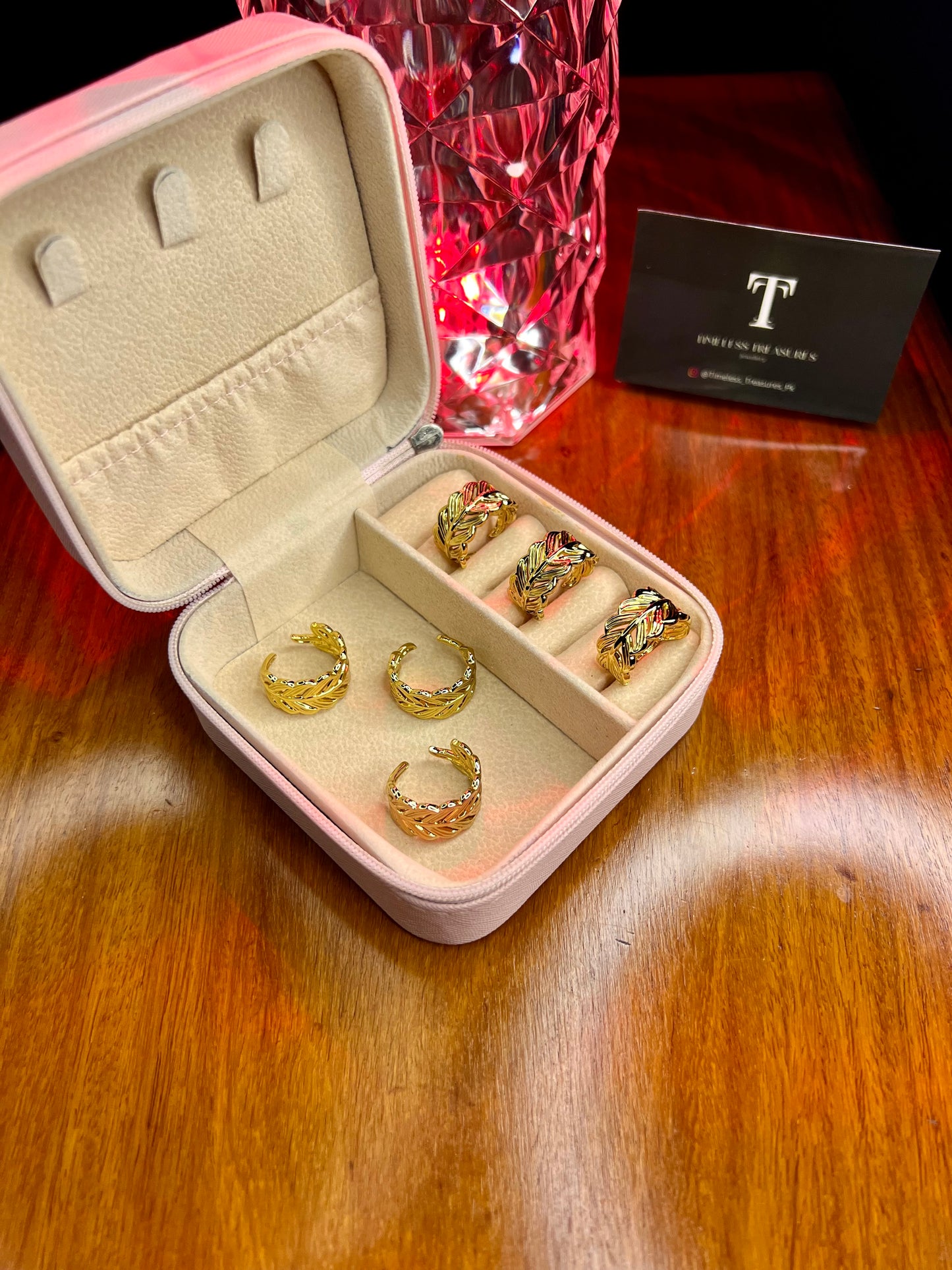 Premium Quality Stainless Steel 18k Leaf Wrap Ring