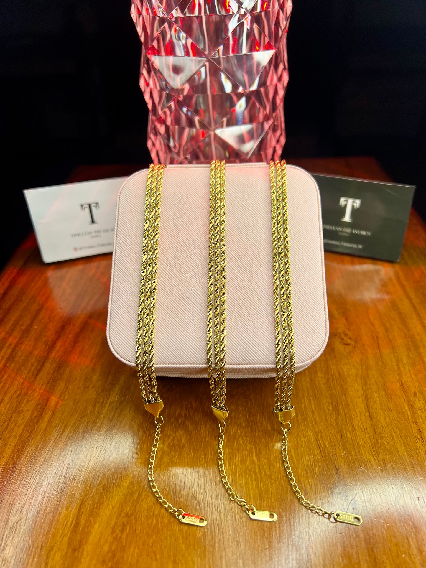 Premium Quality Stainless Steel 18k Triple Rope Chain Bracelet