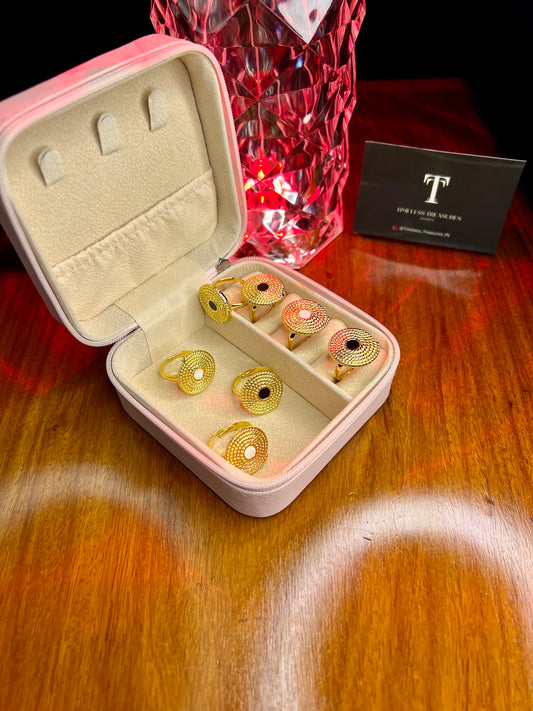 Premium Quality Stainless Steel 18k Solar Bloom Ring