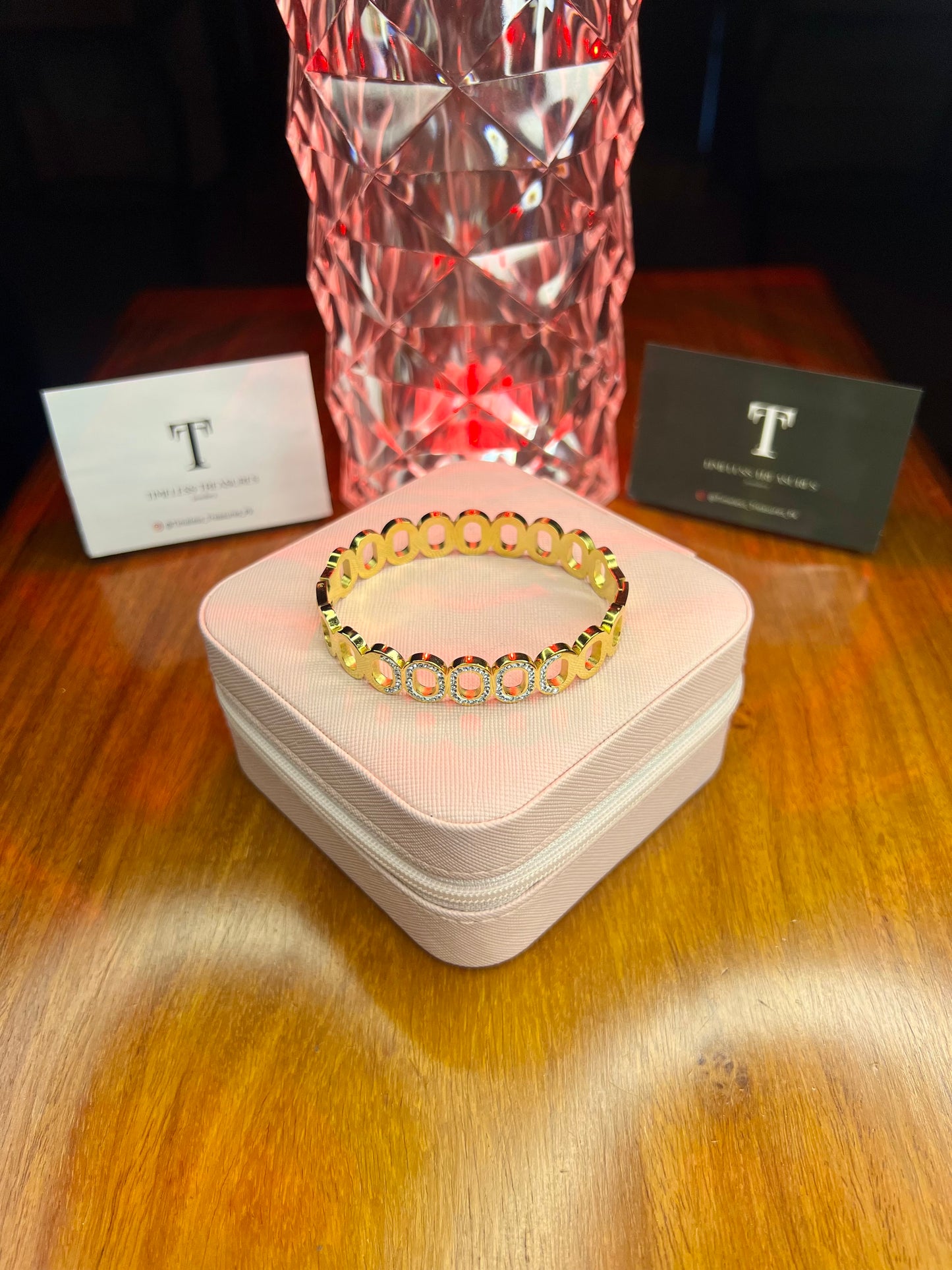 Premium Quality Stainless Steel 18k Luxury Zircon Handcuff