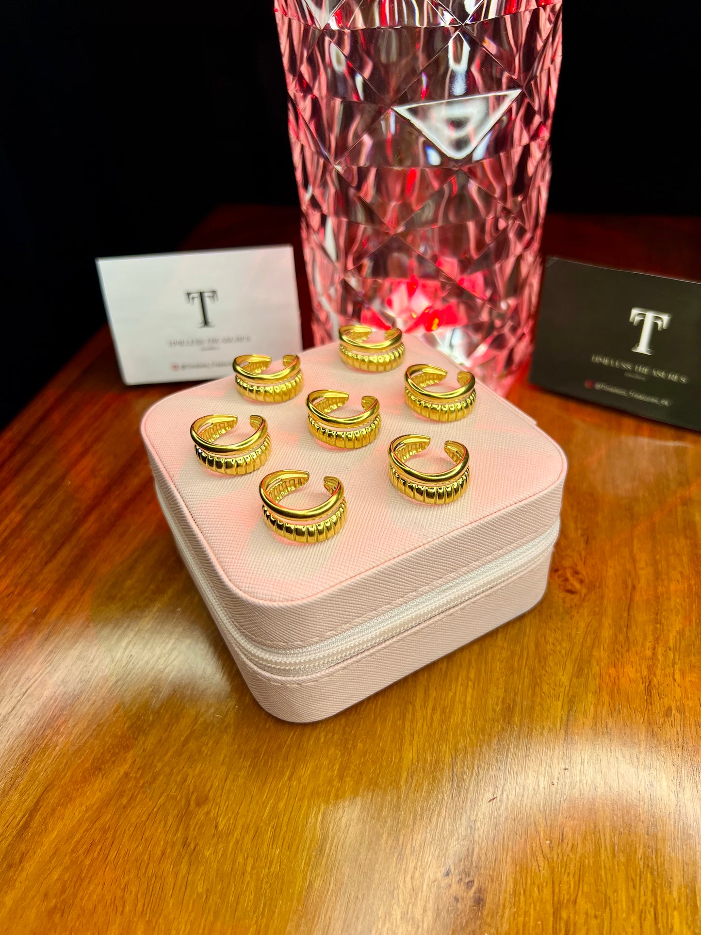 Premium Quality Stainless Steel 18k Luxury Adjustable Ring