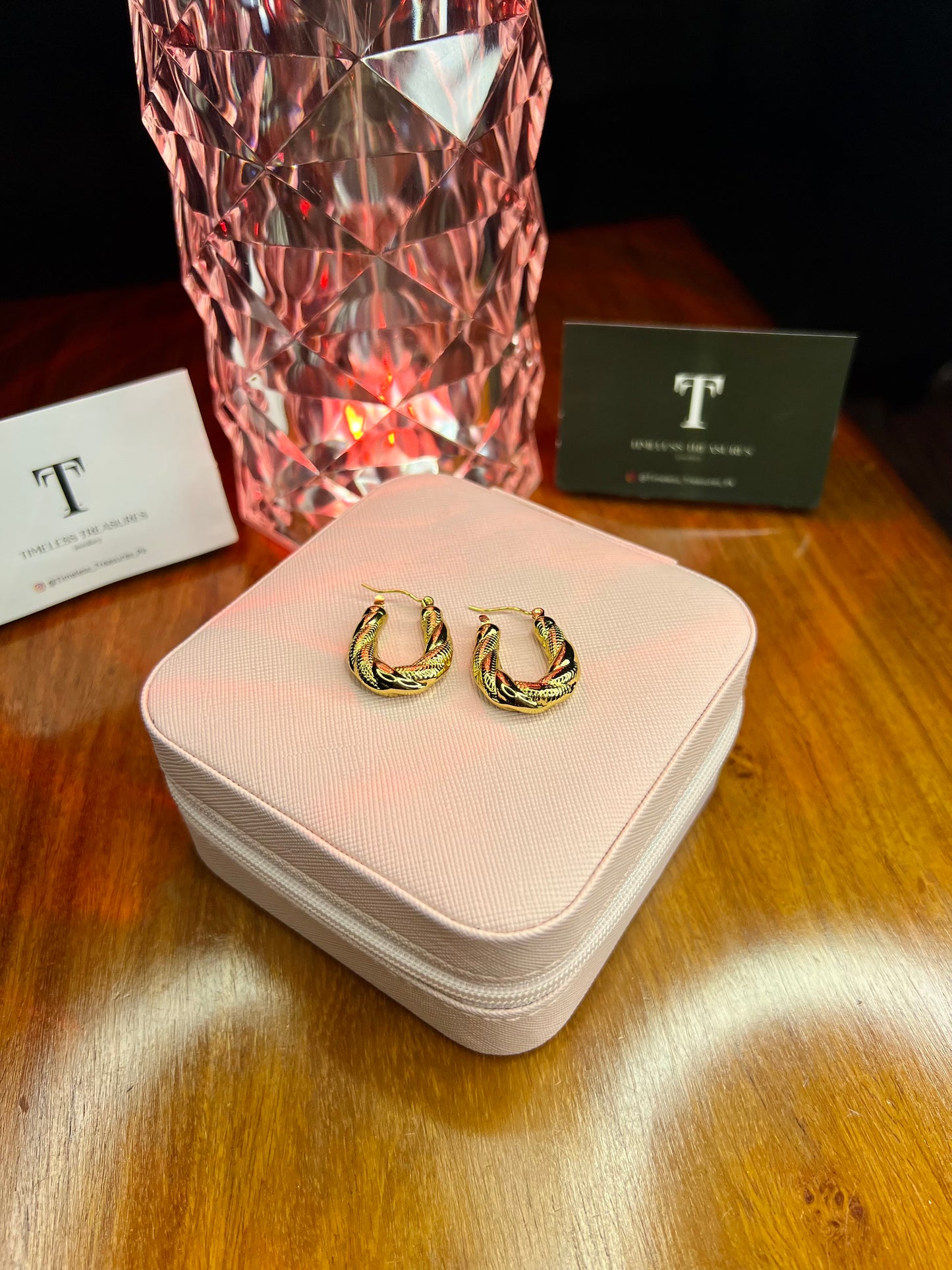 Premium Quality Stainless Steel 18k Gold Luxury Twist Earrings