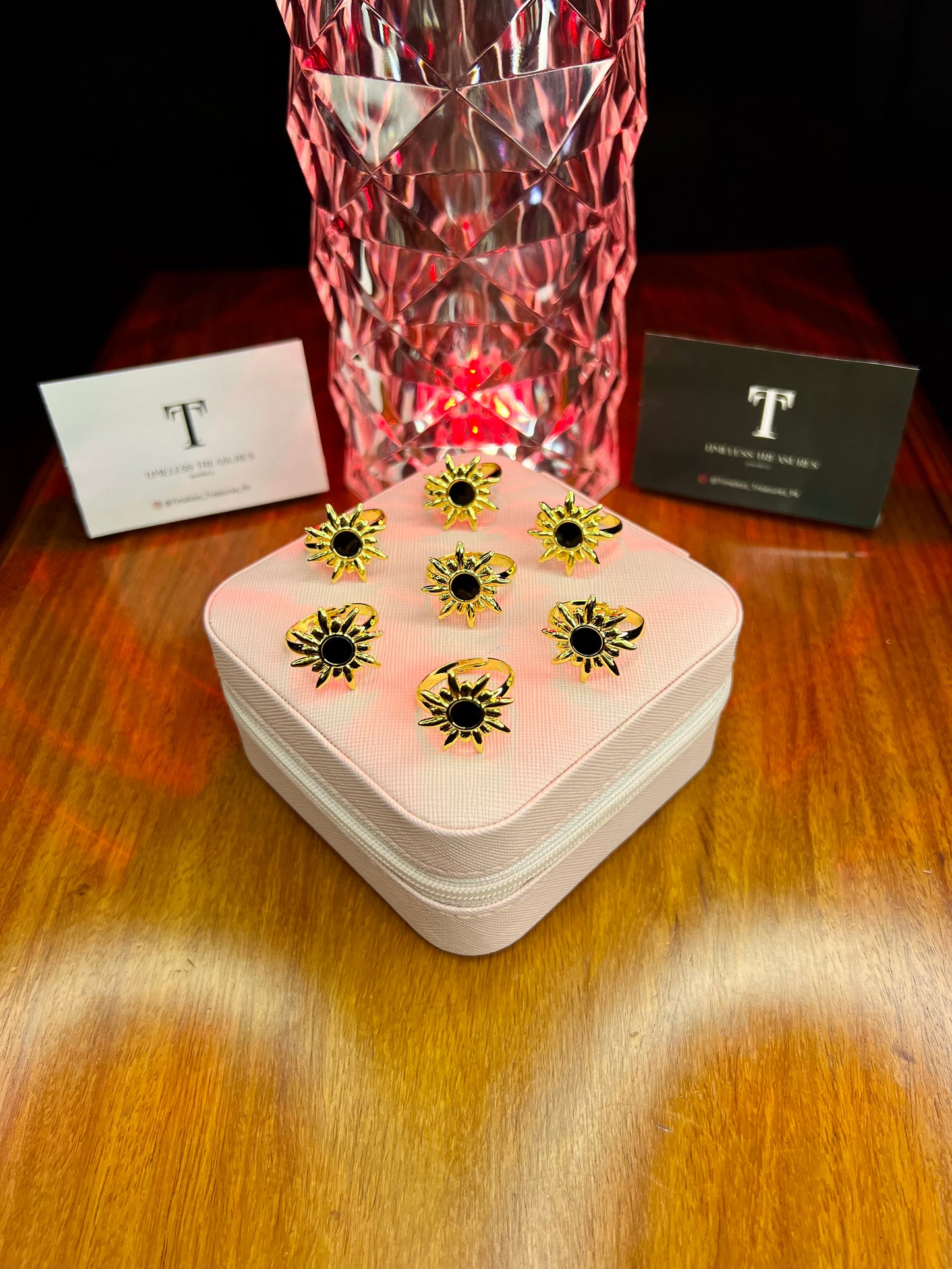 Premium Quality Stainless Steel 18k Golden Eclipse Ring