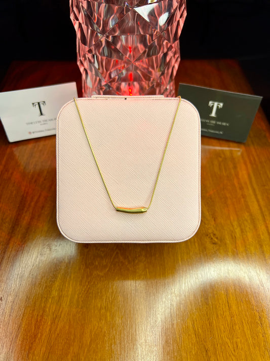Premium Quality Stainless Steel 18k Gold Bar Clavicle Chain Necklace