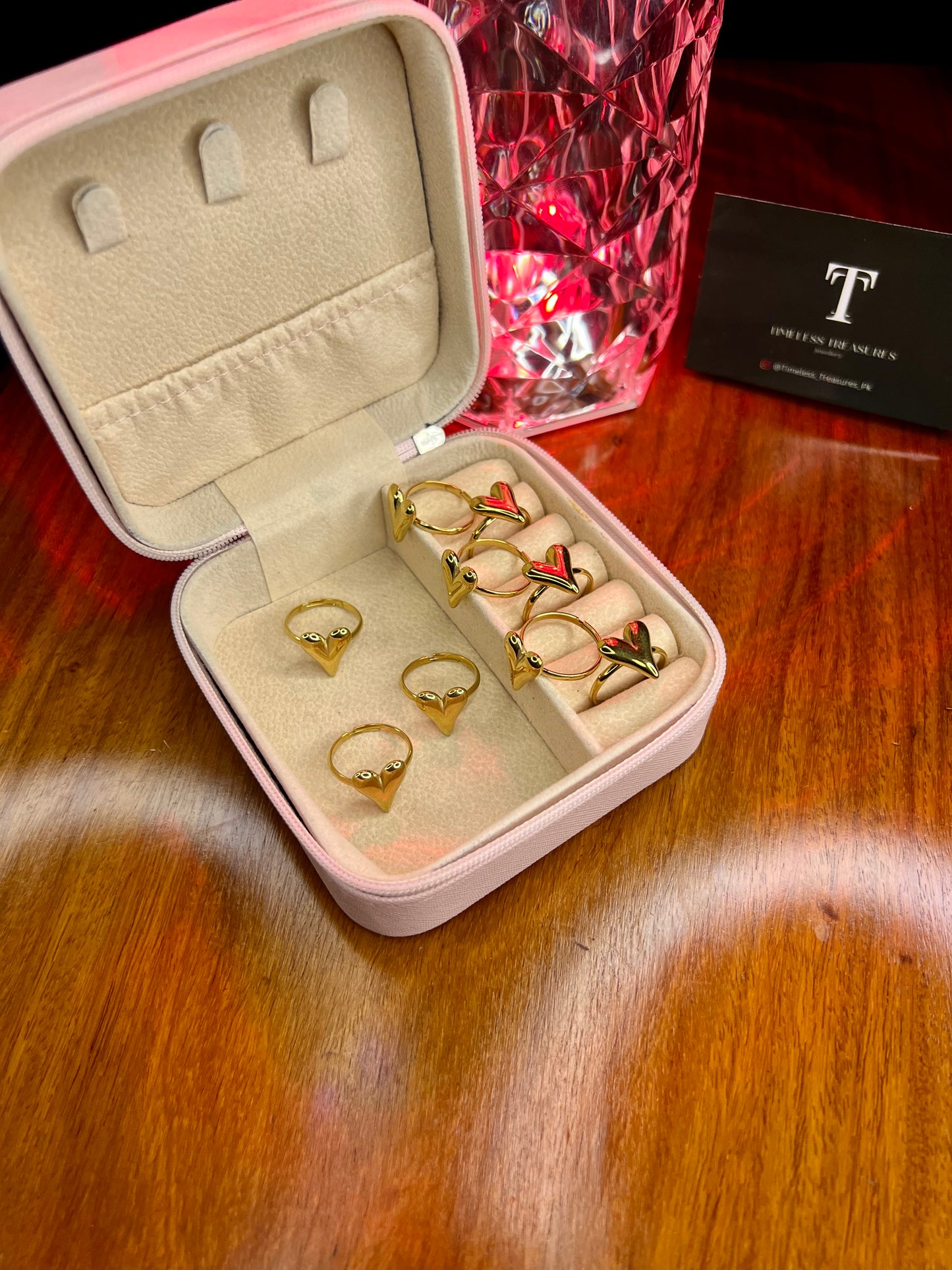 Premium Quality Stainless Steel 18k Classic Heart Ring