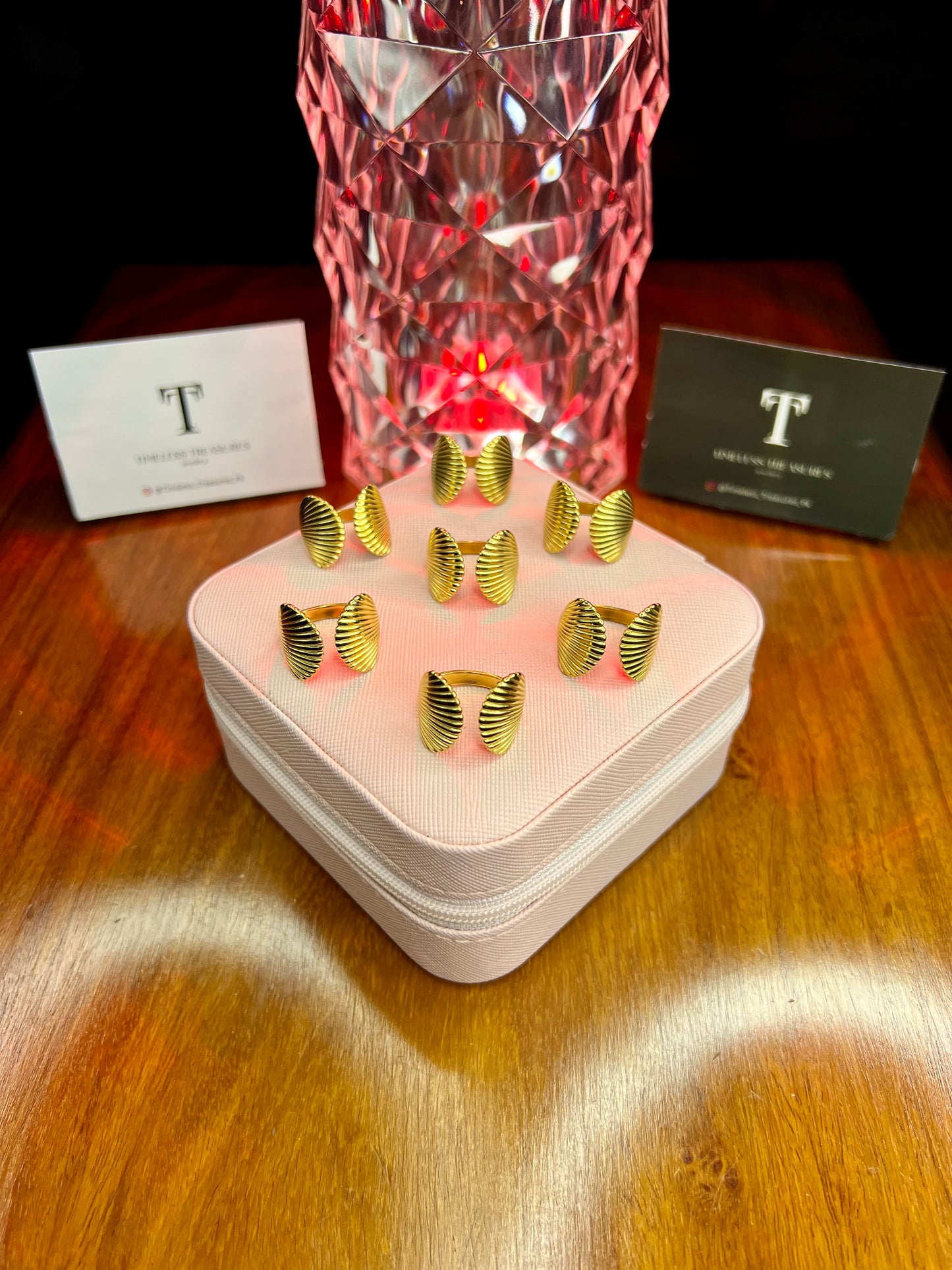 Premium Quality Stainless Steel 18k Shell Gold Ring