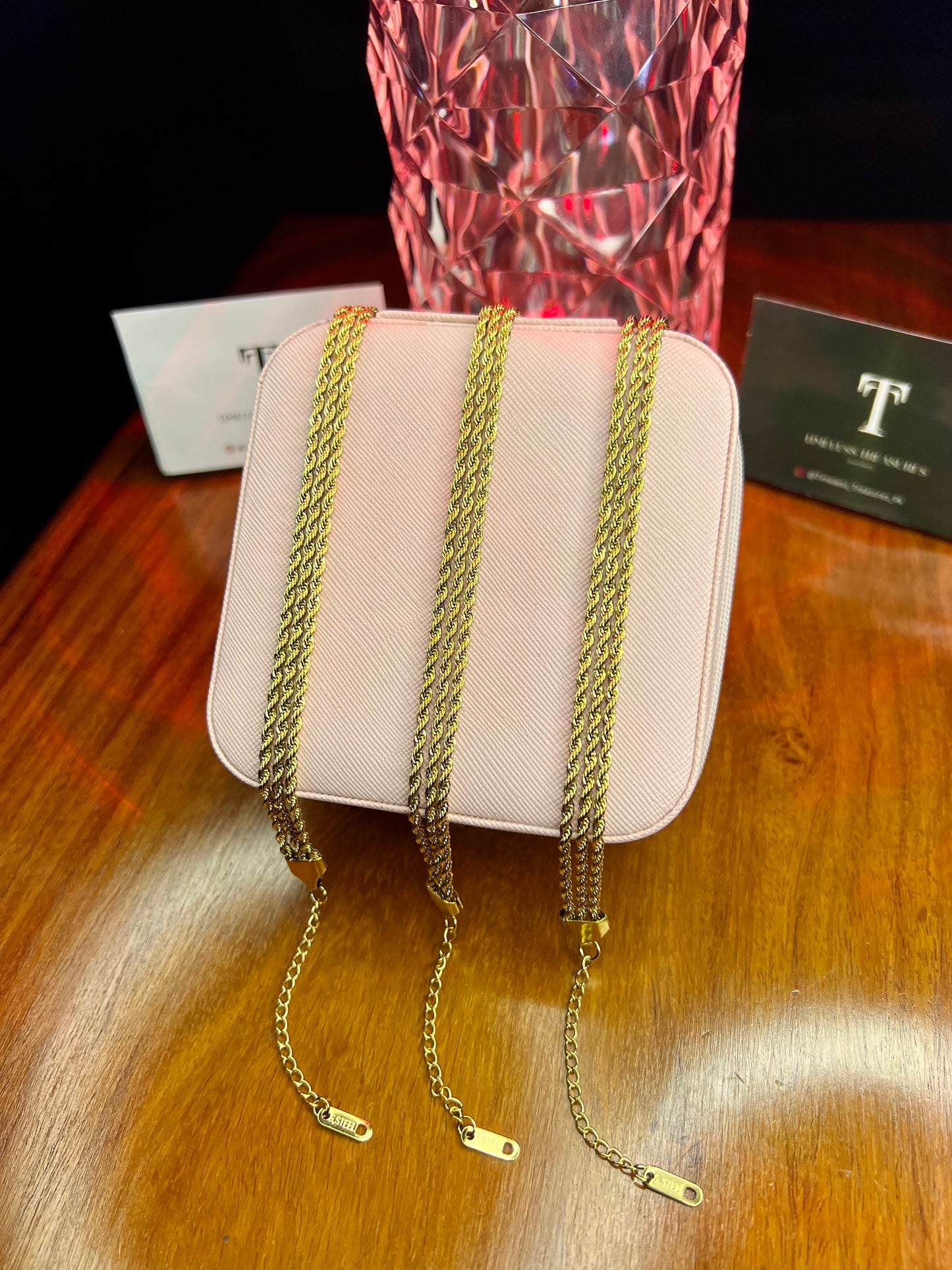 Premium Quality Stainless Steel 18k Triple Rope Chain Bracelet