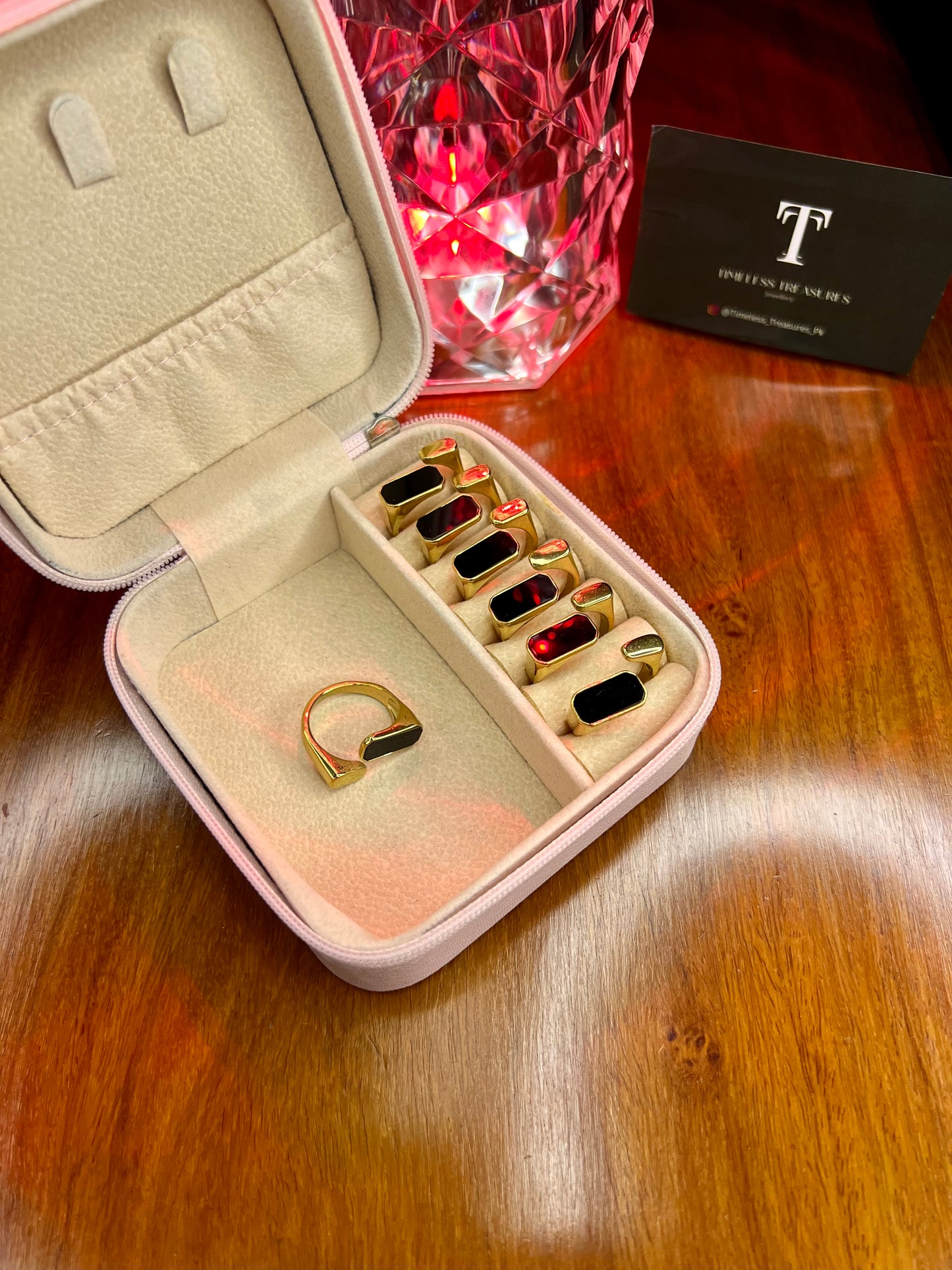 Premium Quality Stainless Steel 18k Black Tag Luxury Ring