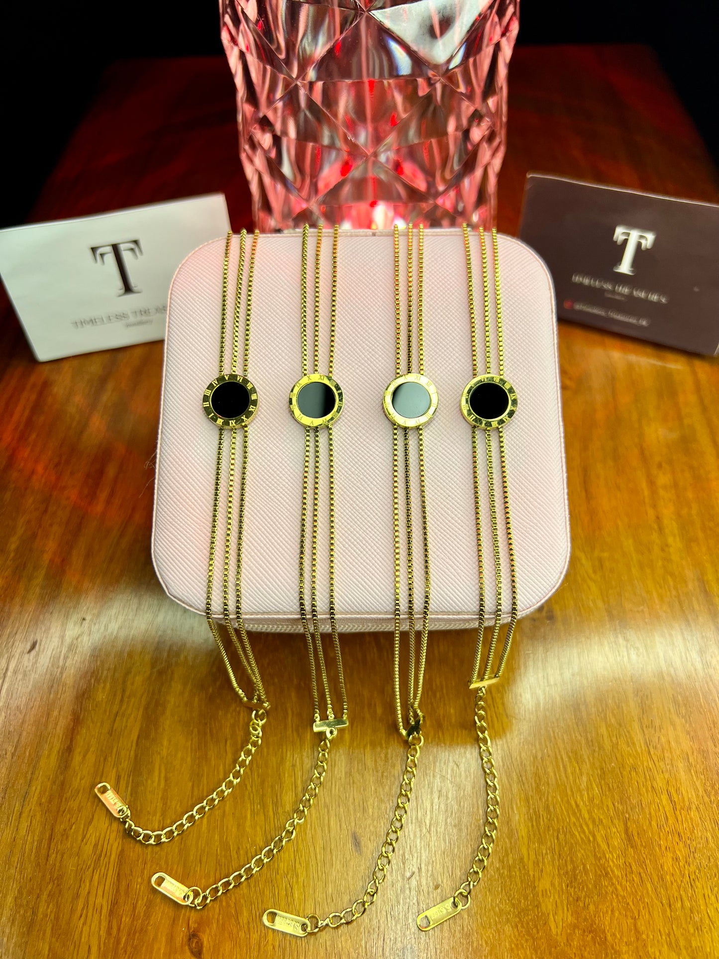 Premium Quality Stainless Steel 18k Triple Layer Roman Bracelet