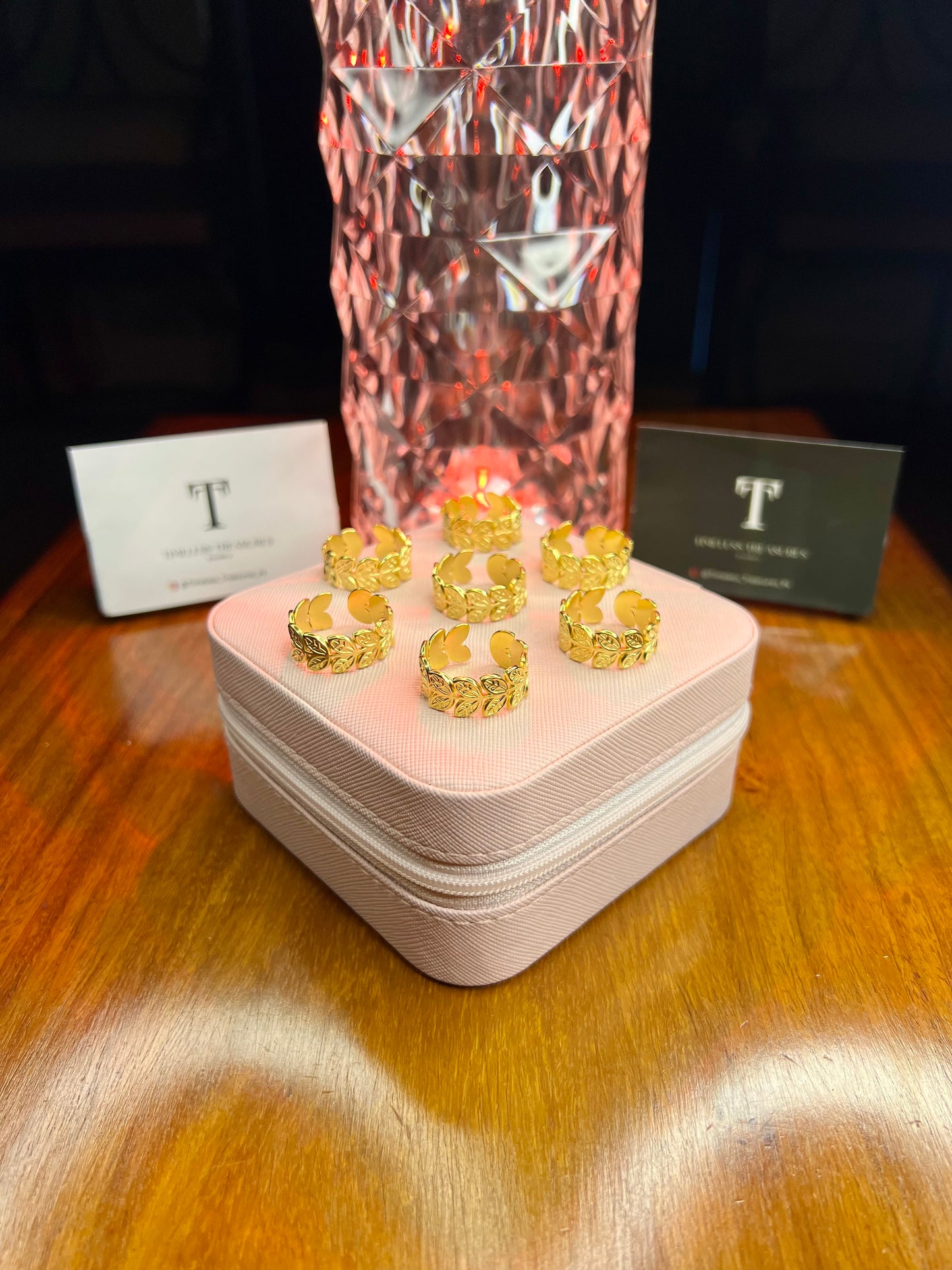 Premium Quality Stainless Steel 18k Leaf Design Ring