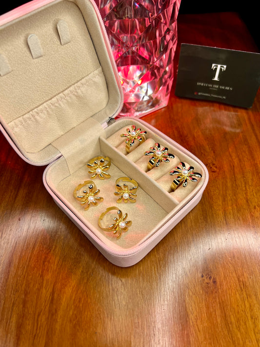 Premium Quality Stainless Steel 18k Pearl Flower Ring